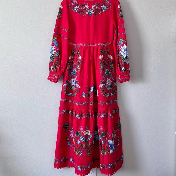 NWT FARM RIO Red Sweet Bloom Bouquet Midi Dress - Size XS - Picture 8 of 11